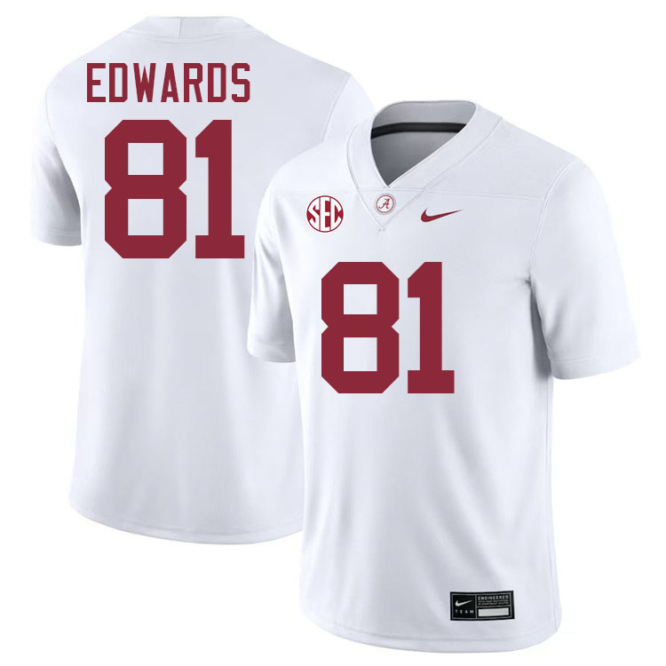 #81 Kaleb Edwards Alabama Jersey,University Of Alabama Crimson Tide Football Jersey,Uniforms-White